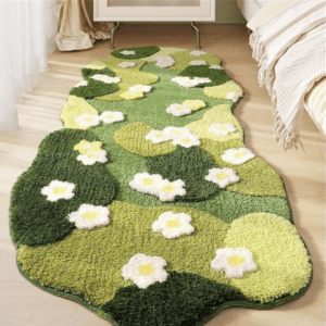 White Petal Moss Rug
